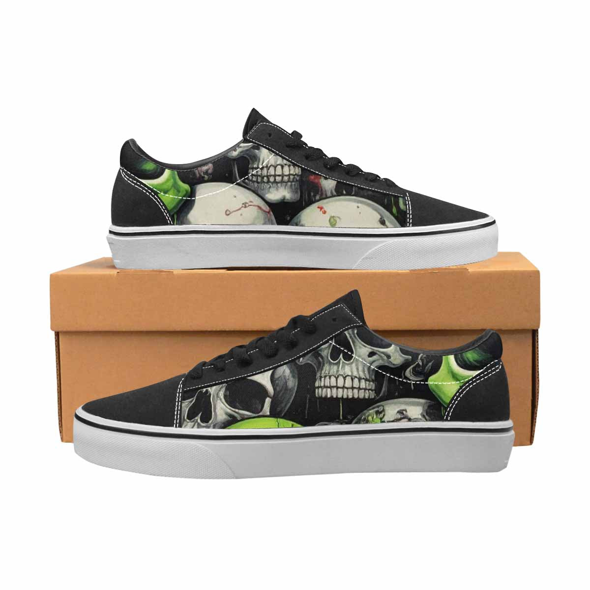WOMEN'S Skulls (general) Lace-Up Canvas Cottagecore Sneakers