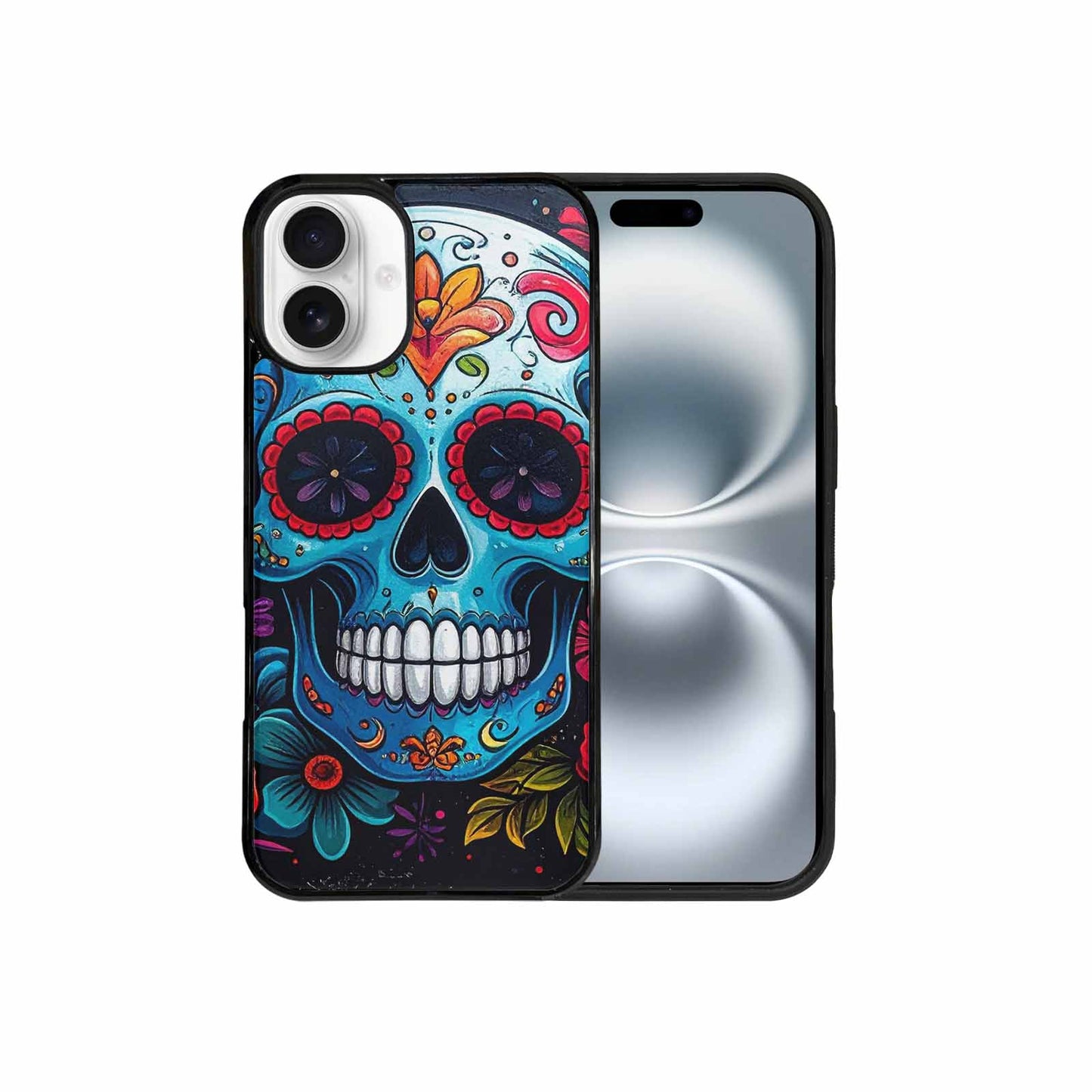 iPhone 16 Plus Case — Graffiti Skull Art Seamless Pattern Vibrant, Unique Phone Case Design