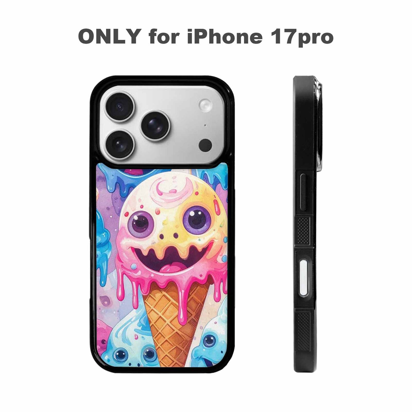 iPhone 17 Pro Case — Melting Icecream Cone Monster Original Art, Custom Designed Case Cover