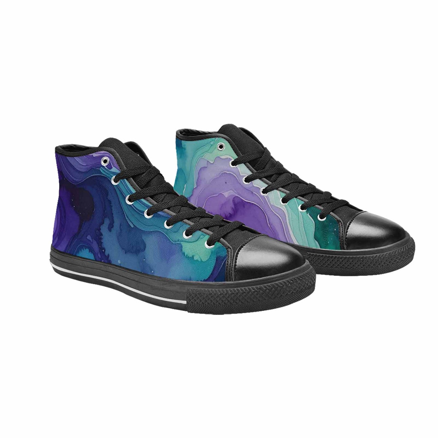 WOMEN'S Galaxy Aurora Nebula High Top Canvas Grunge Shoes