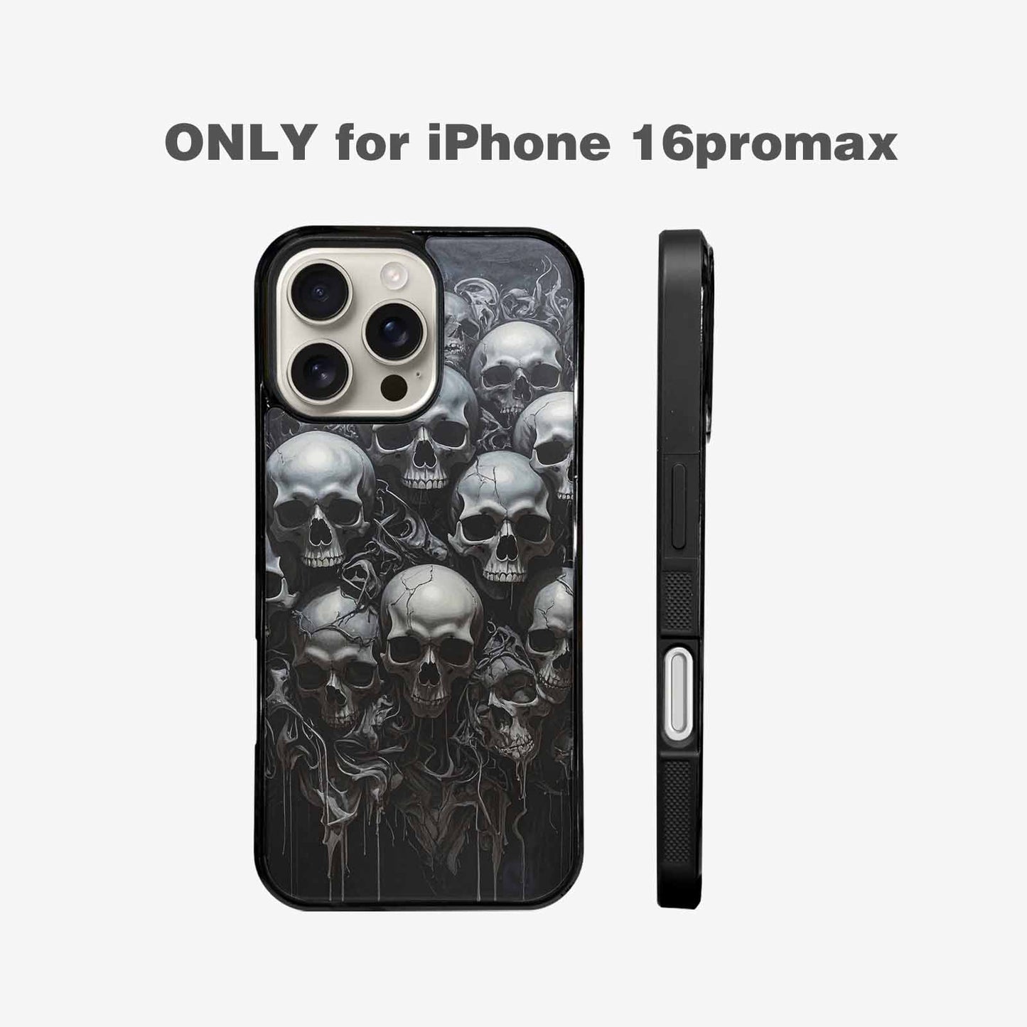 iPhone 16 Pro Max Case — Grey Dark Black And Grey Tones, Custom Art Phone Cover