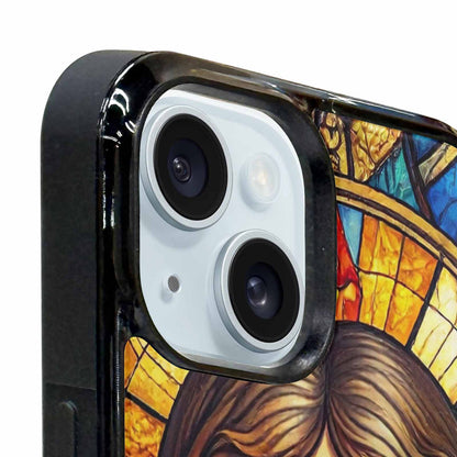 iPhone 15 Plus Case — Jesus Face Small Cross And Faith, Original Design Phone Case