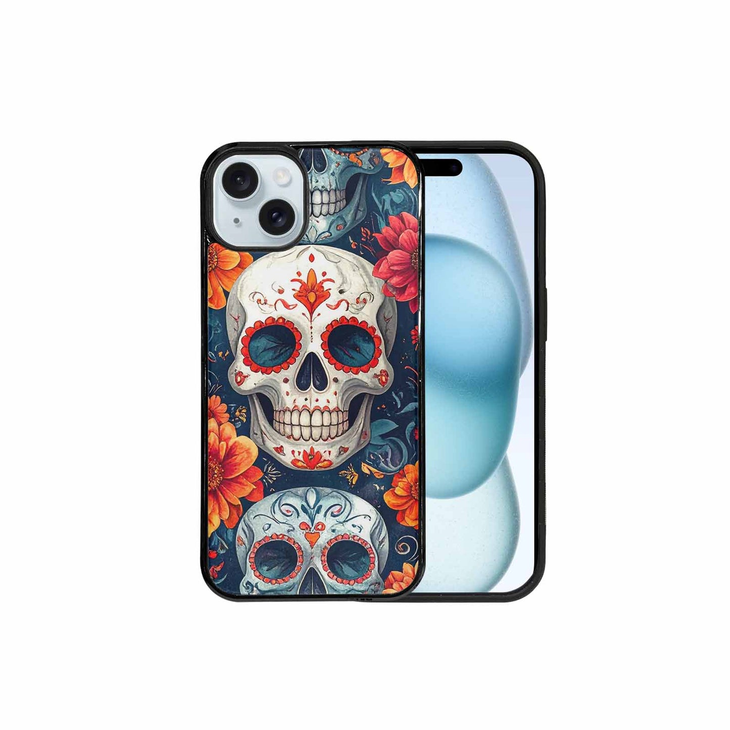 iPhone 15 Plus Case — Marble Skull Custom, Custom Printed Phone Case