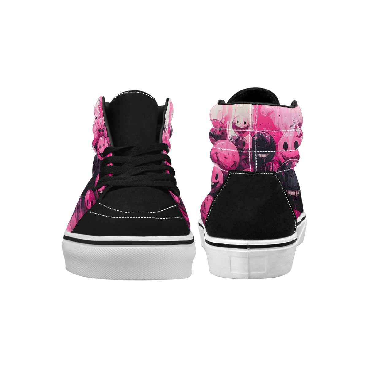 MEN'S Melting Moon Smiley High Top Canvas Dreamcore Custom Shoes