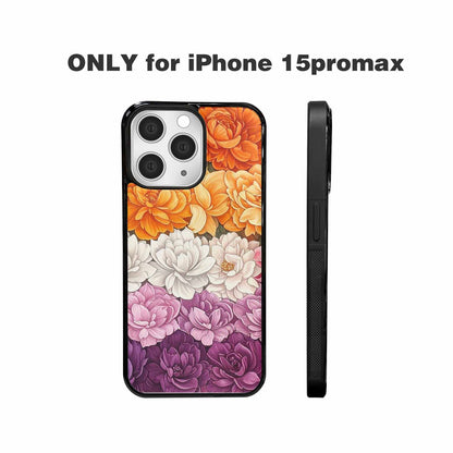 iPhone 15 Pro Max Case — Lesbian Flag Color Theme Small Rainbow, Custom Designed Case Cover