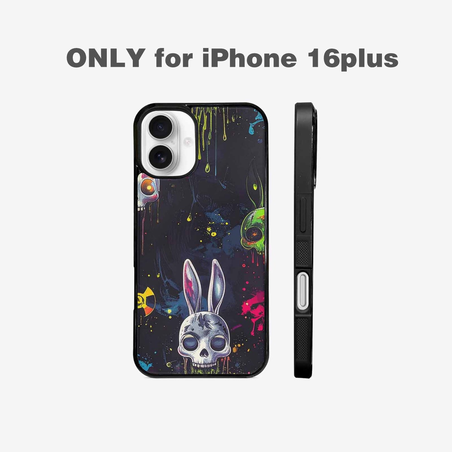 iPhone 16 Plus Case — Radioactive Ghost Bunny Skull Sm Onf, Personalized Phone Case