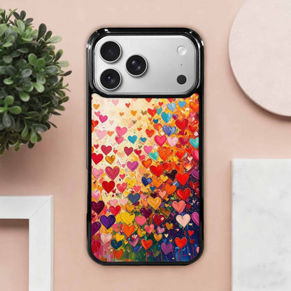 iPhone 17 Pro Max Case — Full Color Vibrant Heart Original Art, Customized Protective Case