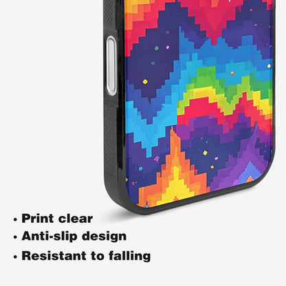 iPhone 16 Plus Case — Pixel Art 8 Bit Burst Pattern, Custom Phone Case