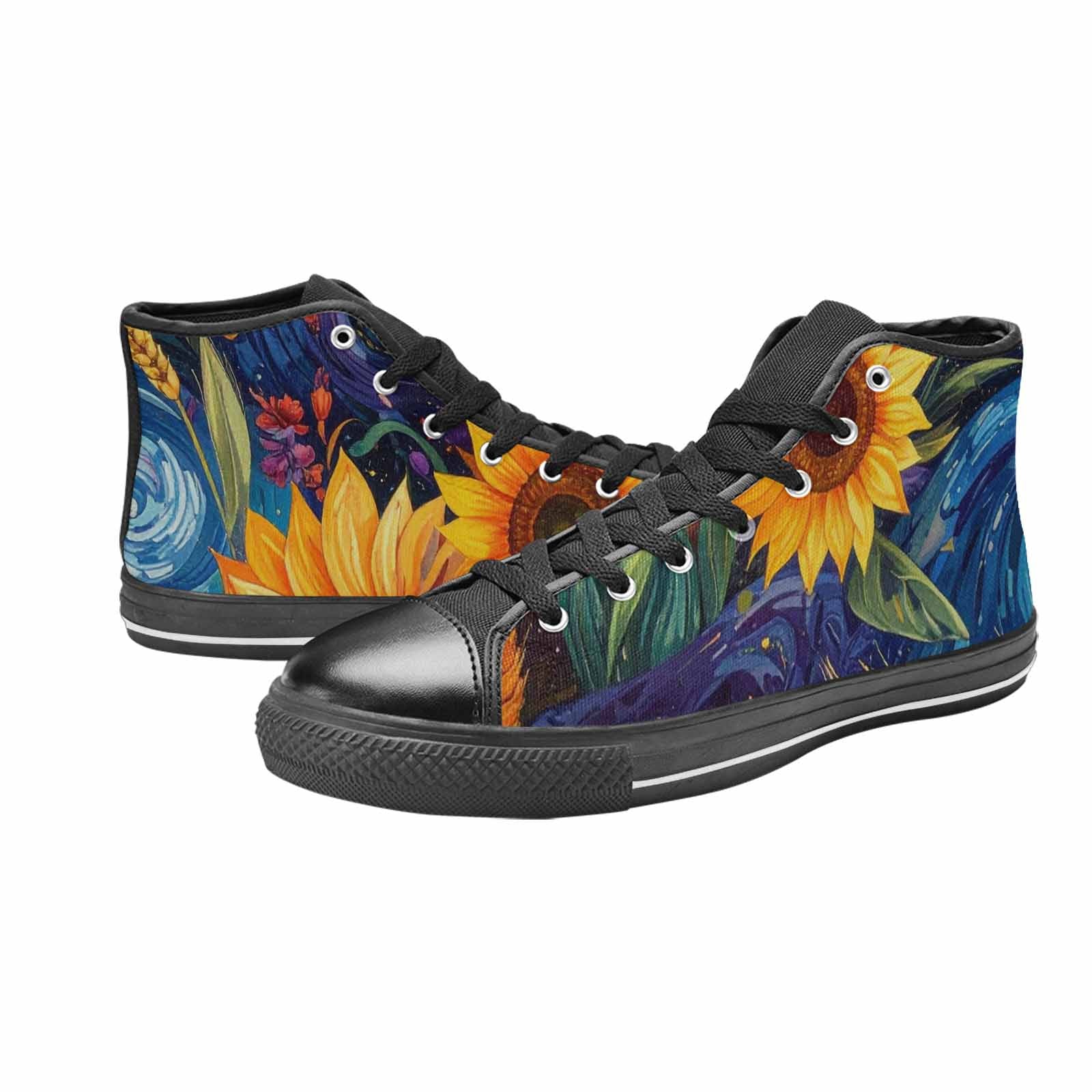 WOMEN'S Blend All Versions High Top Canvas Wallpaper Art Sneakers