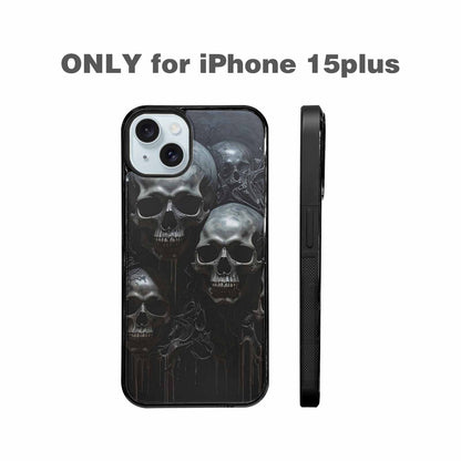 iPhone 15 Plus Case — Grey Dark Black And Grey Tones, Custom Art Phone Cover