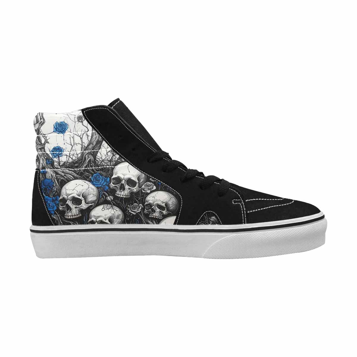MEN'S Skull Roses High Top Canvas Neon Fantasy Custom Shoes