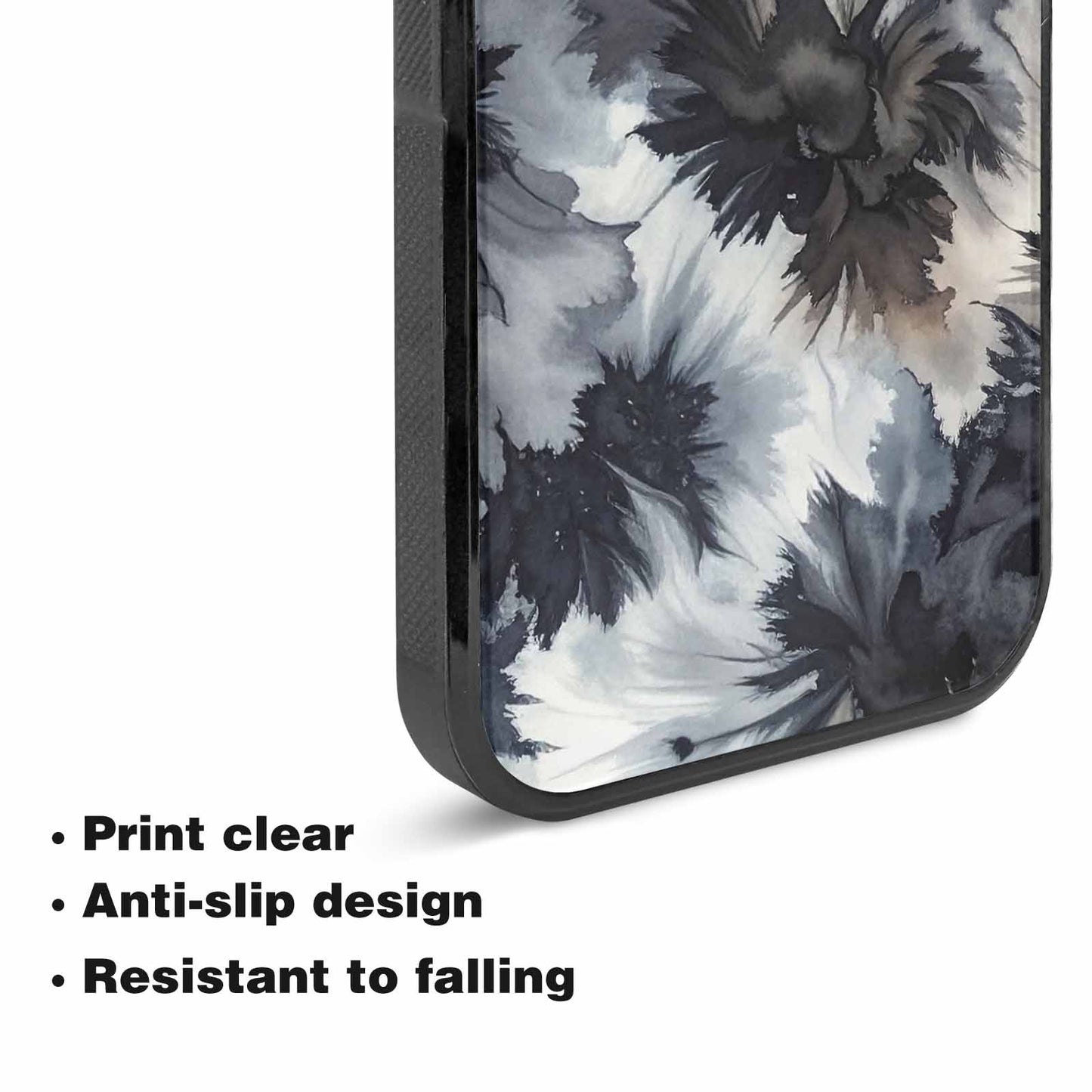 iPhone 15 Plus Case — Tie Dye Black And Gray Blended, Customized Protective Case