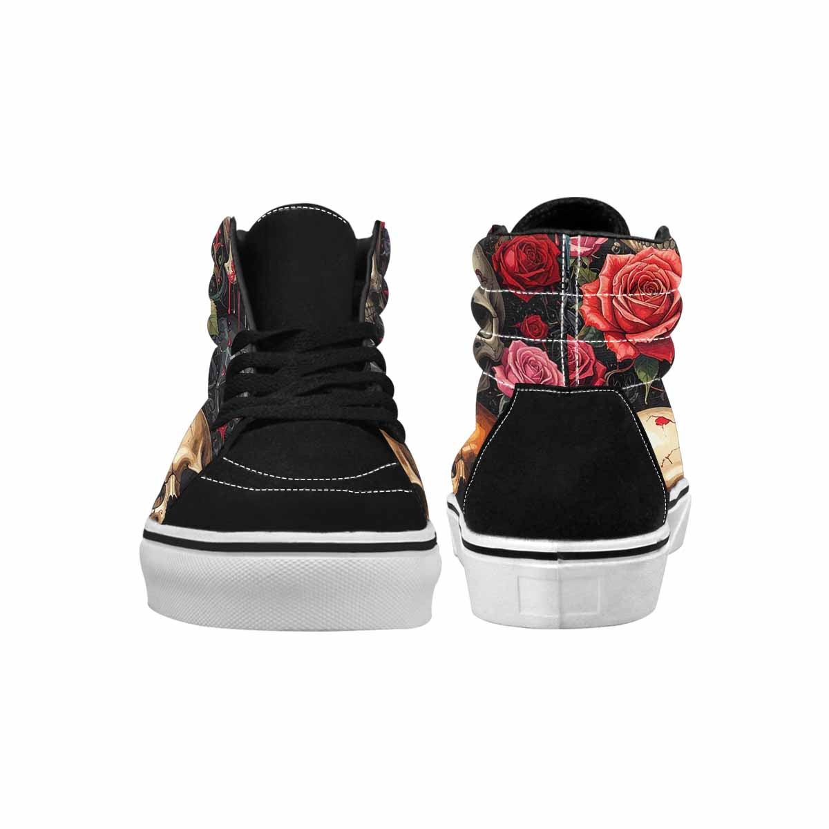 MEN'S Skulls Roses Melting Skulls High Top Canvas Neon Fantasy Custom Shoes