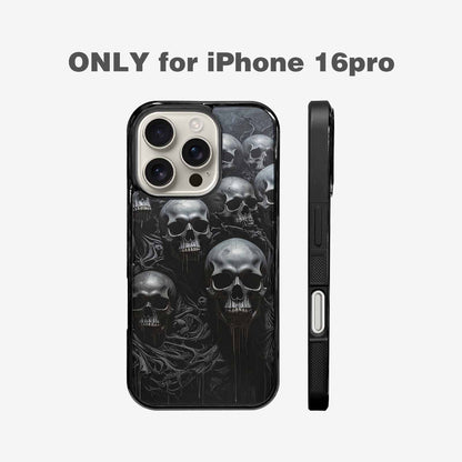 iPhone 16 Pro Case — Grey Dark Black And Grey Tones, Customized Protective Case