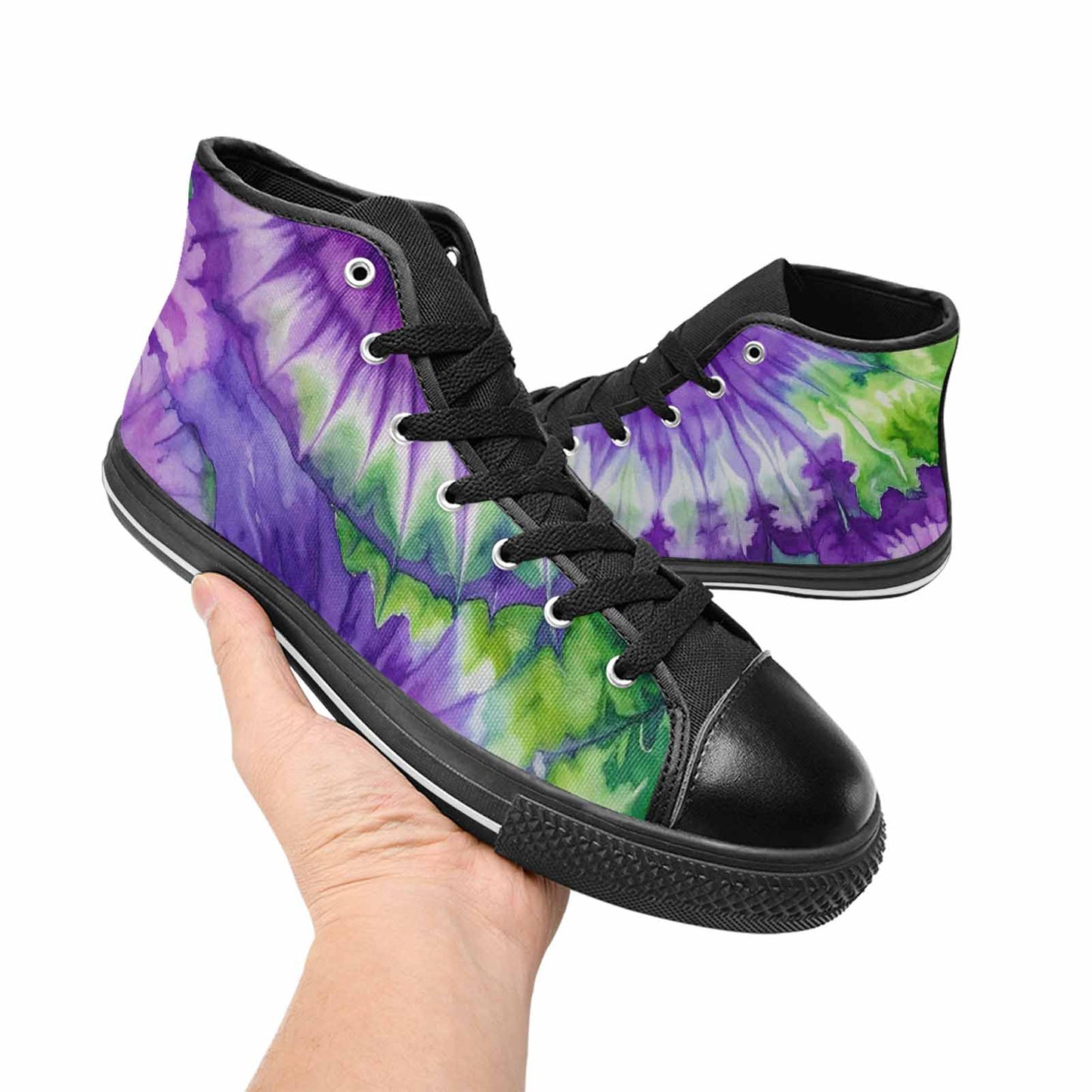 MEN'S Tie Dye - High Top Canvas Dark Academia Sneakers