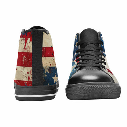 MEN'S American Flag Stars High Top Canvas Vivid Custom Shoes