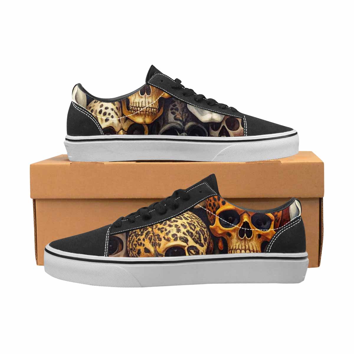 WOMEN'S Skulls Lace-Up Canvas Vivid Sneakers