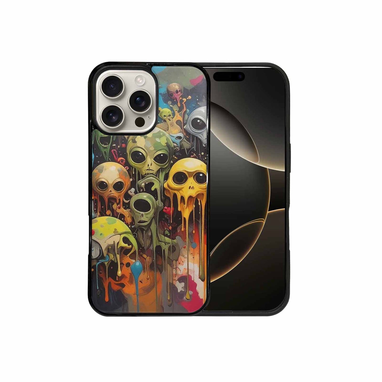 iPhone 16 Pro Max Case — Aliens Camomelting Aliens Patt, Custom Printed Phone Case
