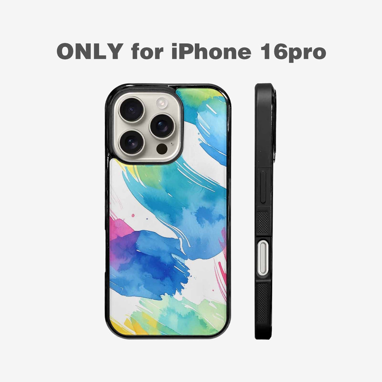 iPhone 16 Pro Case — Trans Strong Watercolor Seamless Pattern Vibrant, Custom Made Phone Cover