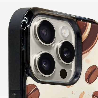 iPhone 16 Pro Case — Coffee Cup And Bean Pattern Seamless, Original Design Phone Case