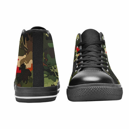 MEN'S Military Camouflage Blotch High Top Canvas Wallpaper Art Shoes