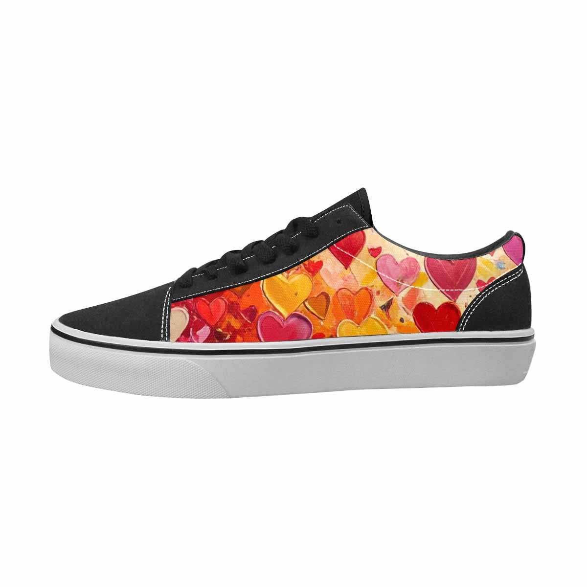 MEN'S Hearts Full Color Canvas Boutique Surreal Custom Art Shoes