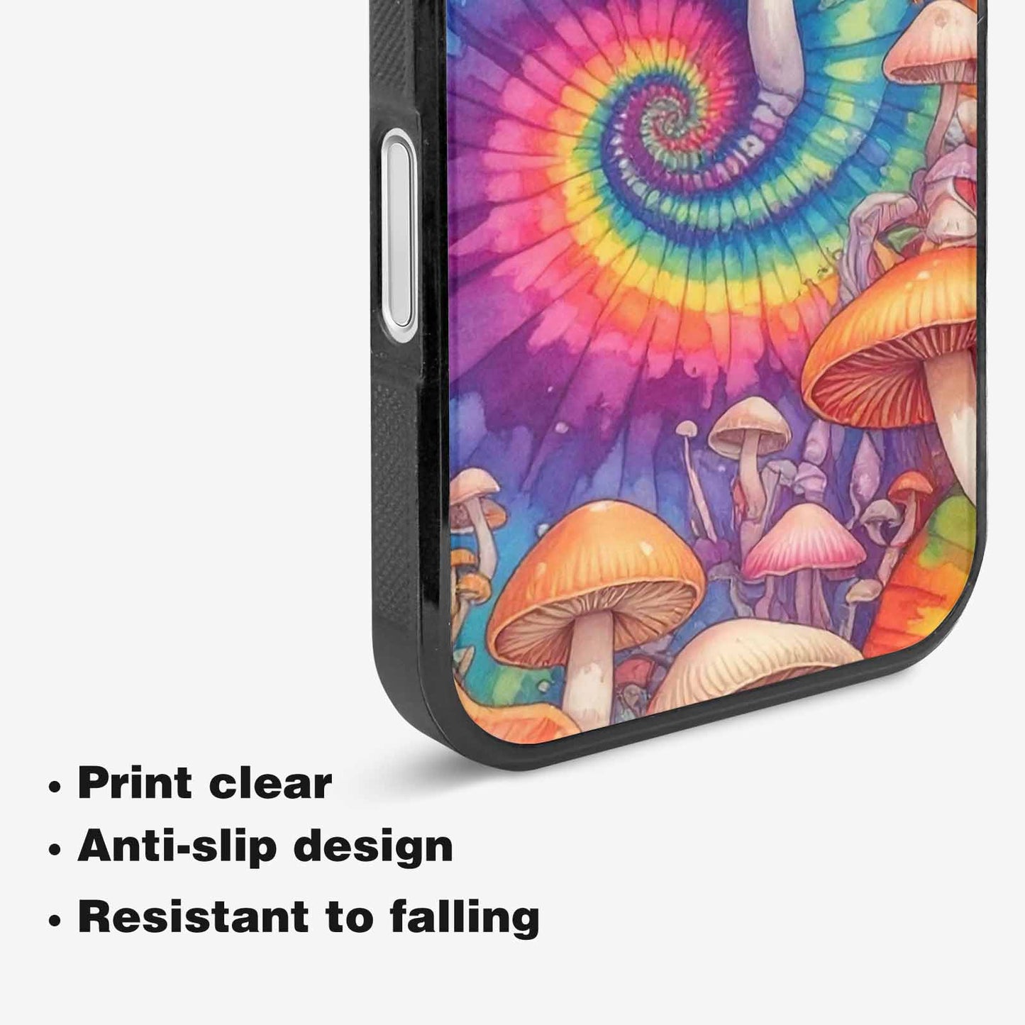 iPhone 16 Plus Case — Mushrooms Tie Dyemushrooms Pat 3w3, Custom Art Phone Cover