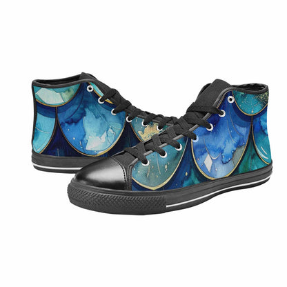 WOMEN'S Mermaid Scale High Top Canvas Dreamcore Custom Shoes