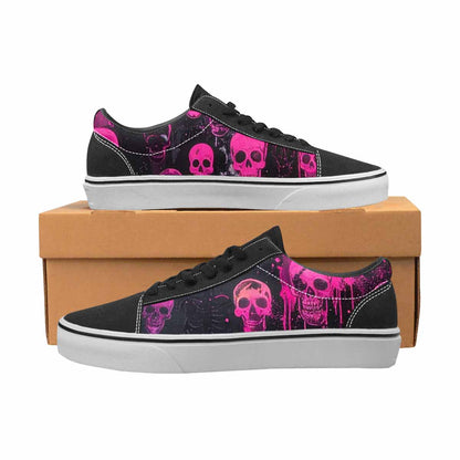 WOMEN'S Skeletons  Neon Pink Lace-Up Canvas Dreamcore Custom Shoes