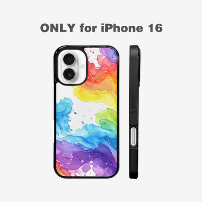 iPhone 16 Case — Watercolor Splash Abstract Pattern Seamless Repeat, Unique Phone Case Design