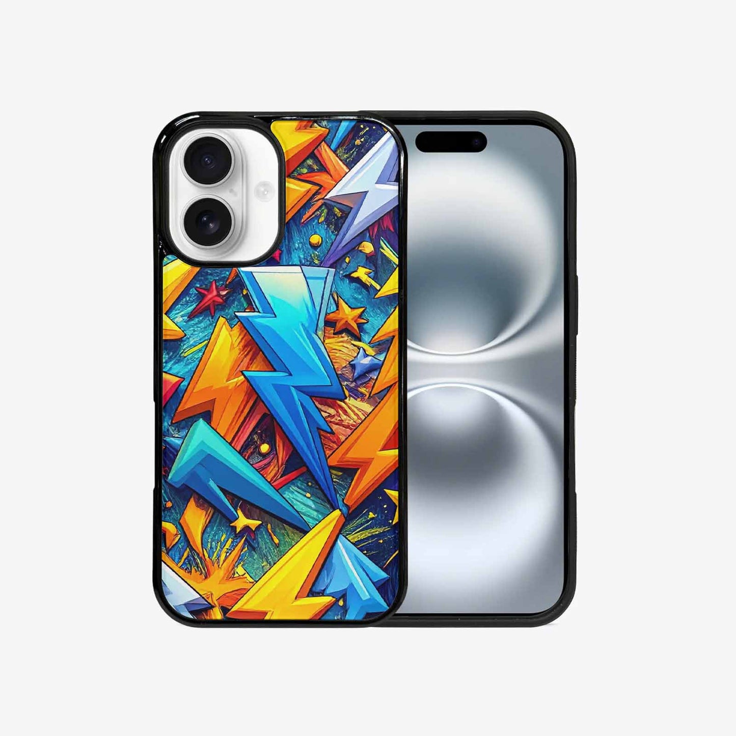 iPhone 16 Case — Lightning Bolt Storm Pattern Hundreds Of, Custom Print Case Cover
