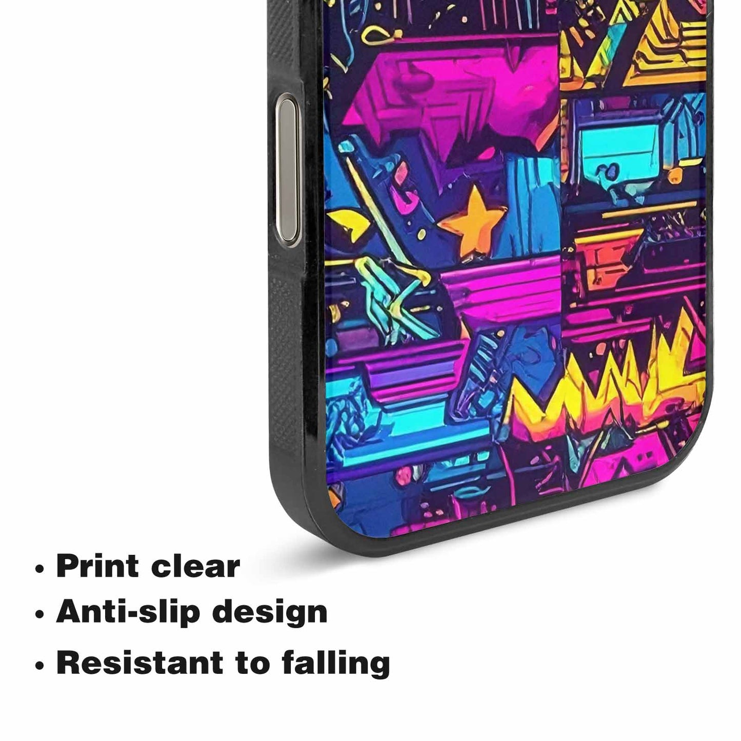 iPhone 16 Pro Max Case — 80s Retro Motif 80s Retro Motifs, Custom Designed Case Cover