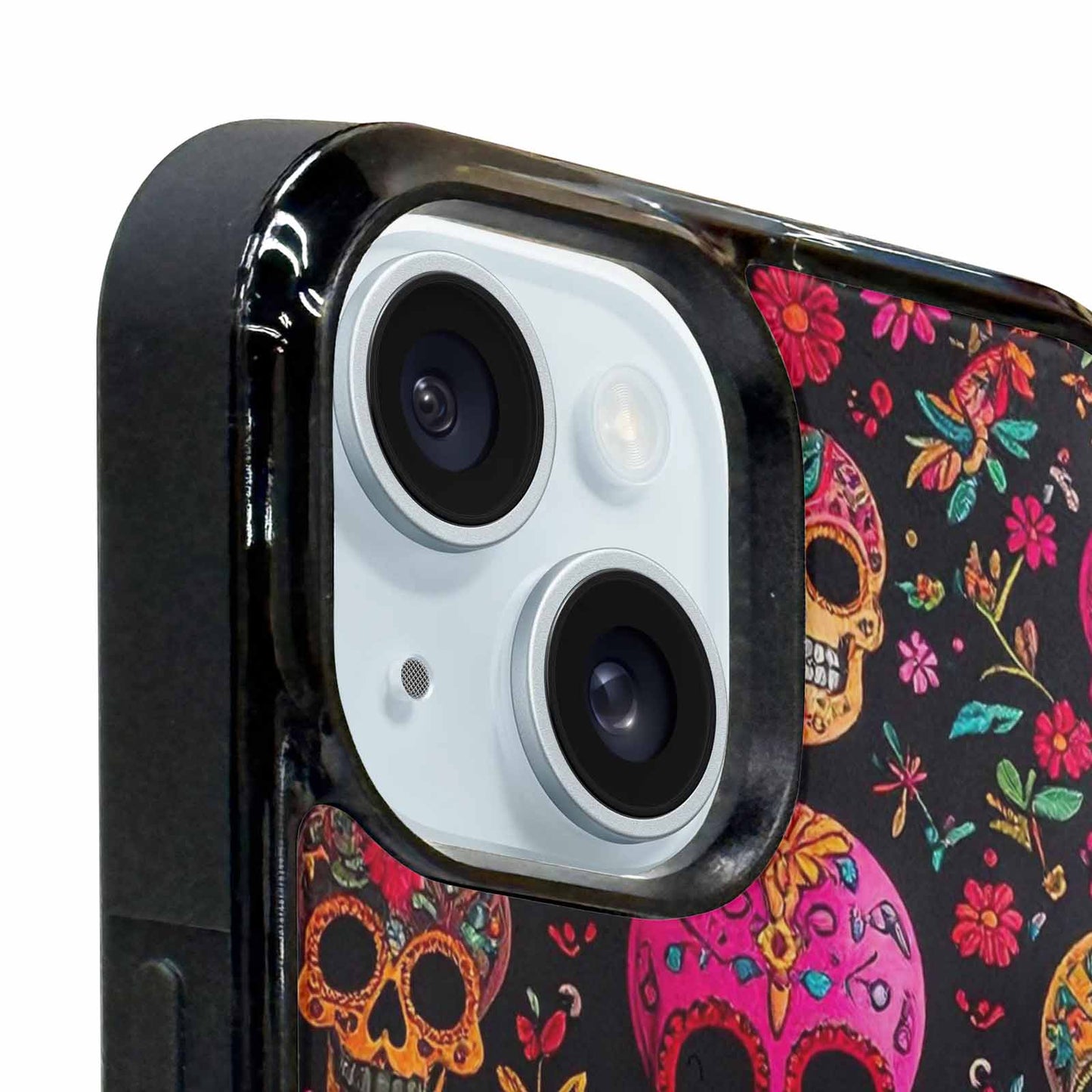 iPhone 15 Plus Case — Colorful Dia De Los Muertos Sugar, Custom Printed Phone Case