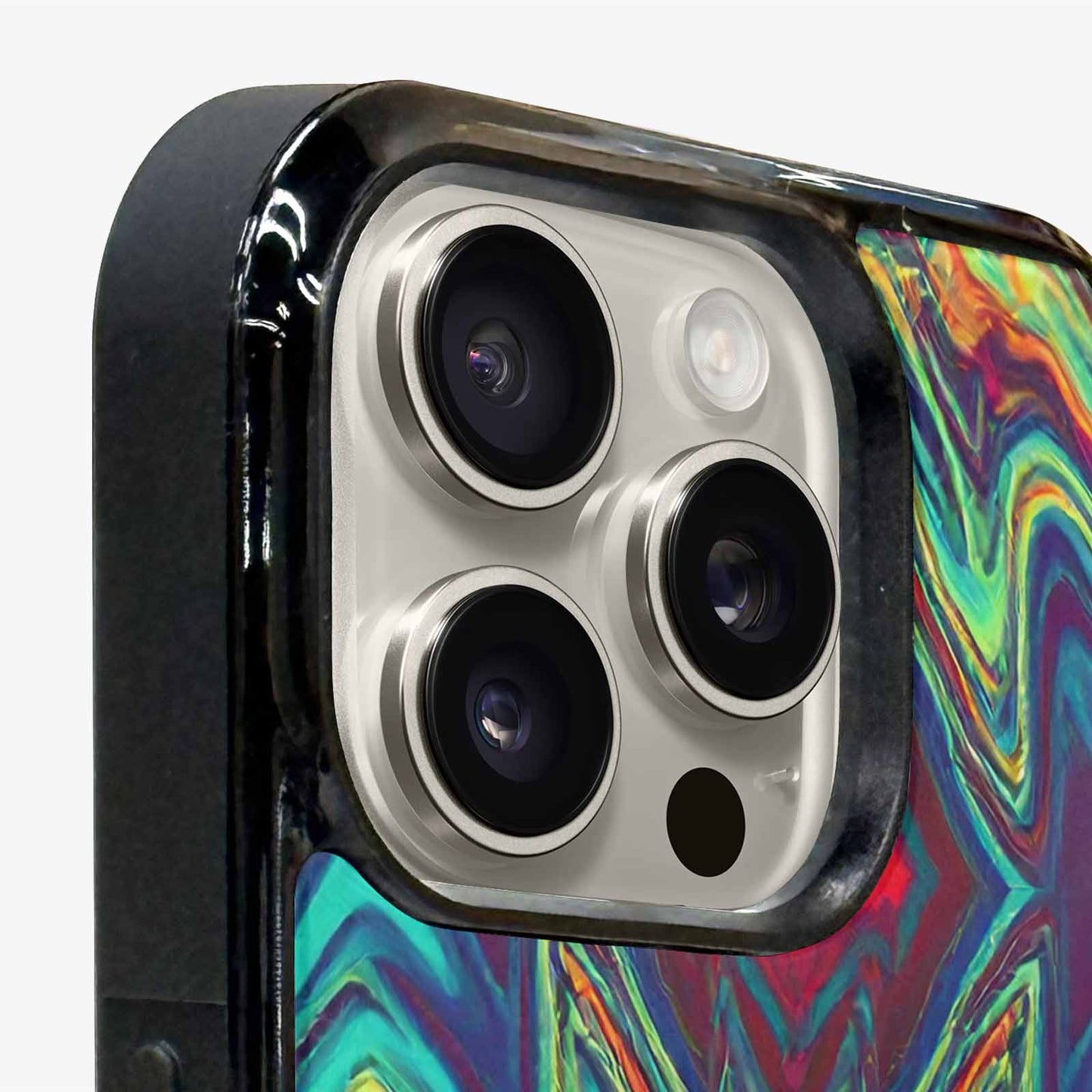 iPhone 16 Pro Max Case — Holographic Tribal Blaze, Custom Art Phone Cover