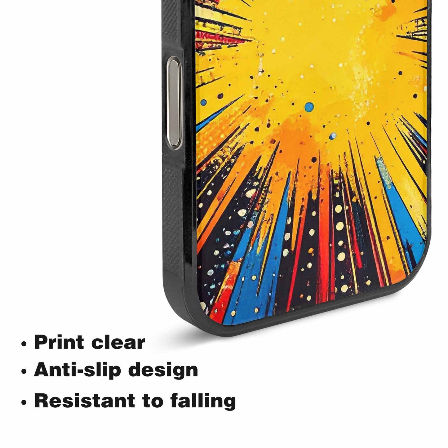 iPhone 16 Pro Max Case — Comic Halftone Comic Bursts Pattern Hundreds, Unique Phone Case Design