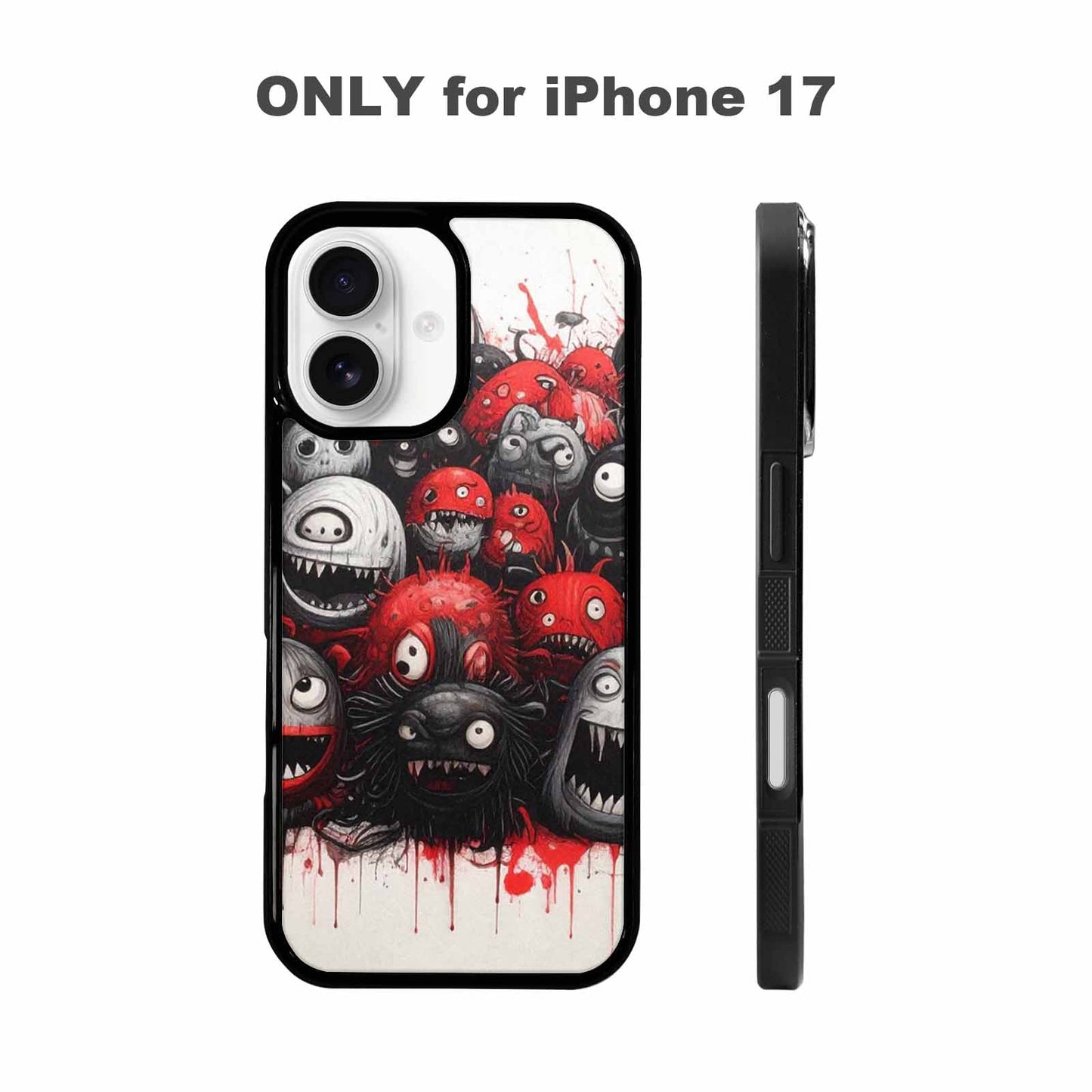 iPhone 17 Case — Black &amp; Red Ink Cartoon Cute, Custom Designed Case Cover
