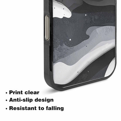 iPhone 15 Pro Max Case — Grey Camo Print, Custom Print Case Cover