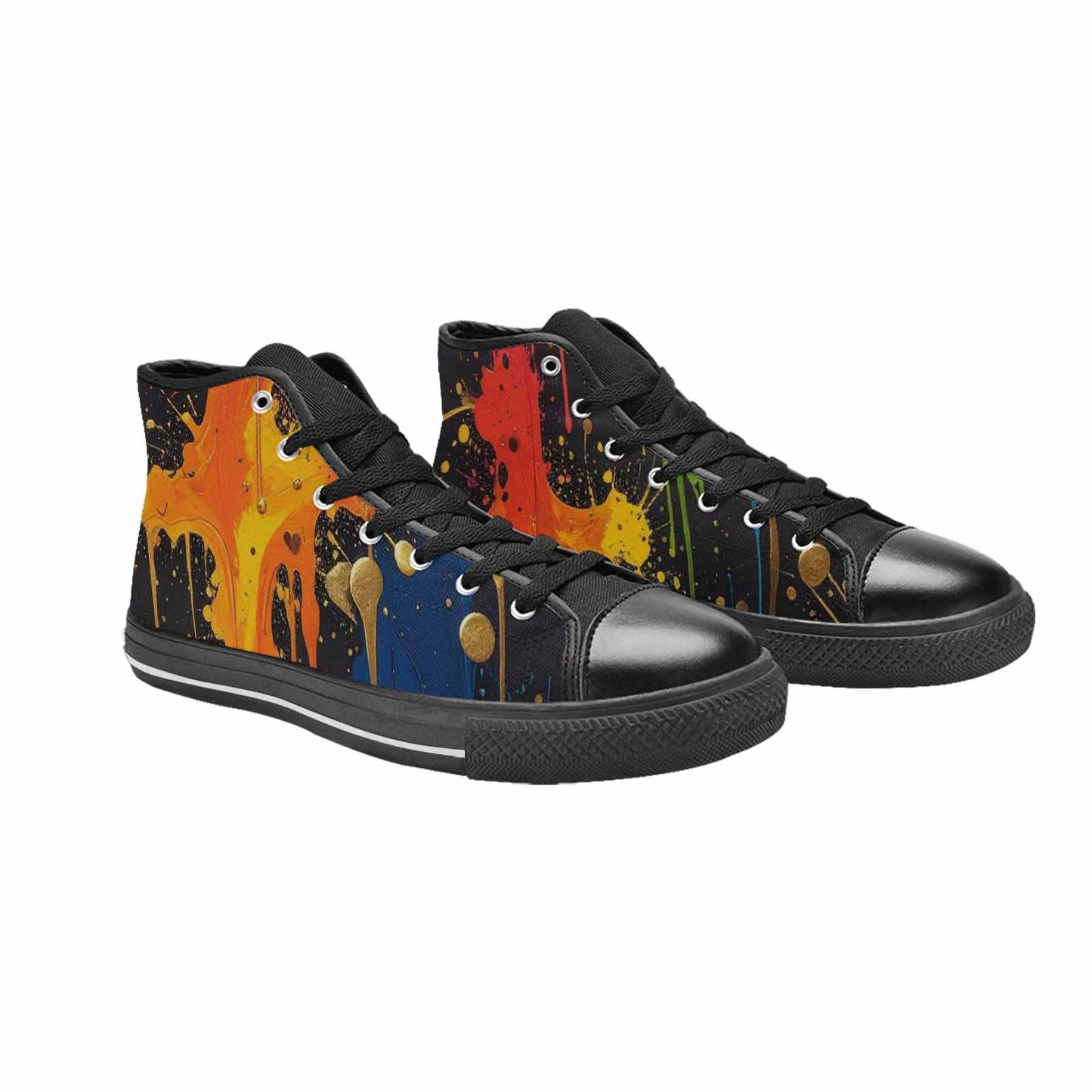 WOMEN'S Paint Splatter High Top Canvas Aesthetic Custom Sneakers