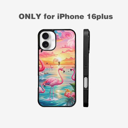 iPhone 16 Plus Case — Flamingo Tropical Flamingo Tropical Pattern Hundreds, Custom Printed Phone Case