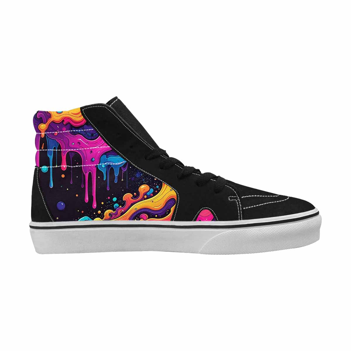 WOMEN'S Neon Drip Galaxy High Top Canvas Vivid Custom Sneakers