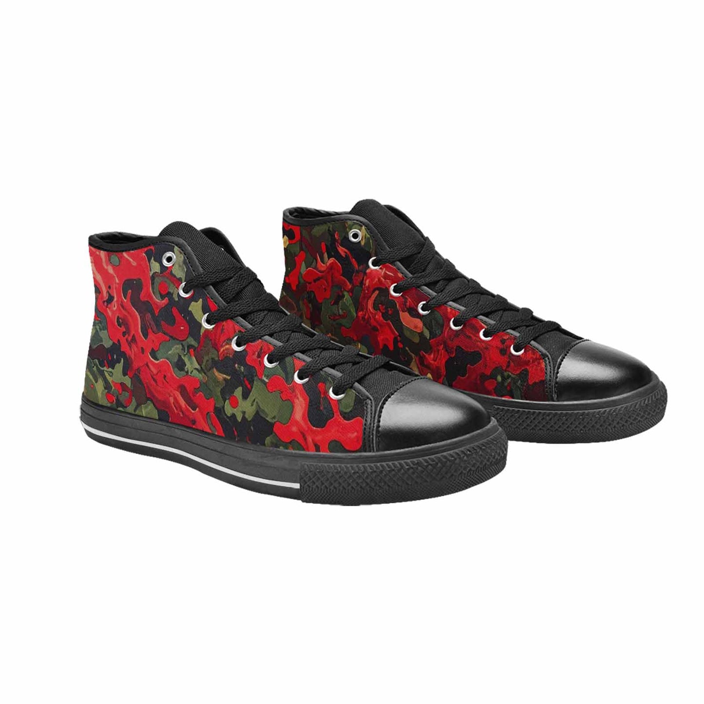 WOMEN'S Military Camouflage Blotch High Top Canvas Y2K Custom Sneakers