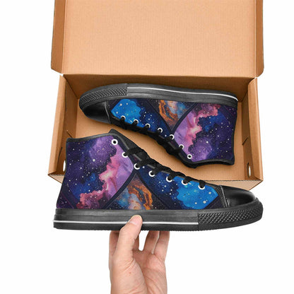 MEN'S Galaxy Stars Nebula High Top Canvas Neon Fantasy Custom Shoes