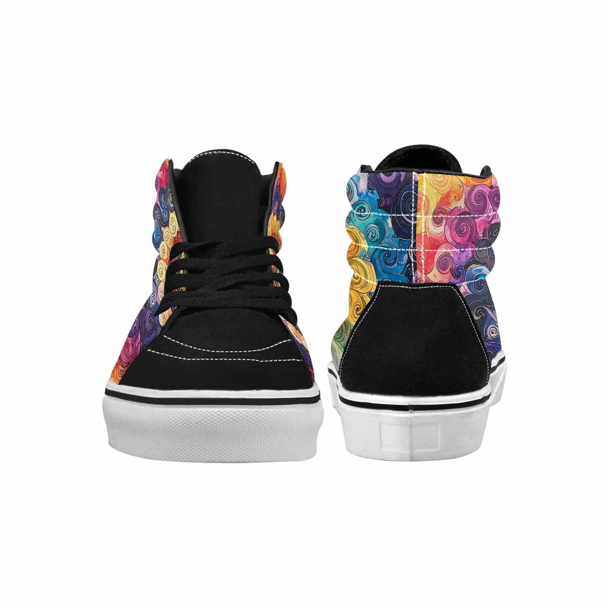 MEN'S Tie High Top Canvas Kaleidoscope Custom Sneakers