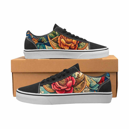 WOMEN'S Old School Tattoo Canvas Lace-Up Wallpaper Art Sneakers