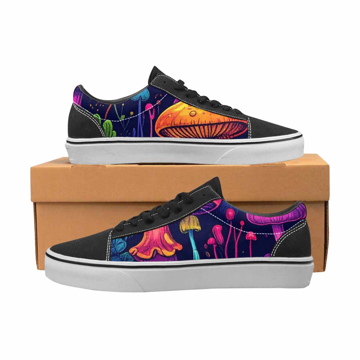 WOMEN'S Psychedelic Mushroom Canvas Lace-Up Dark Academia Custom Shoes