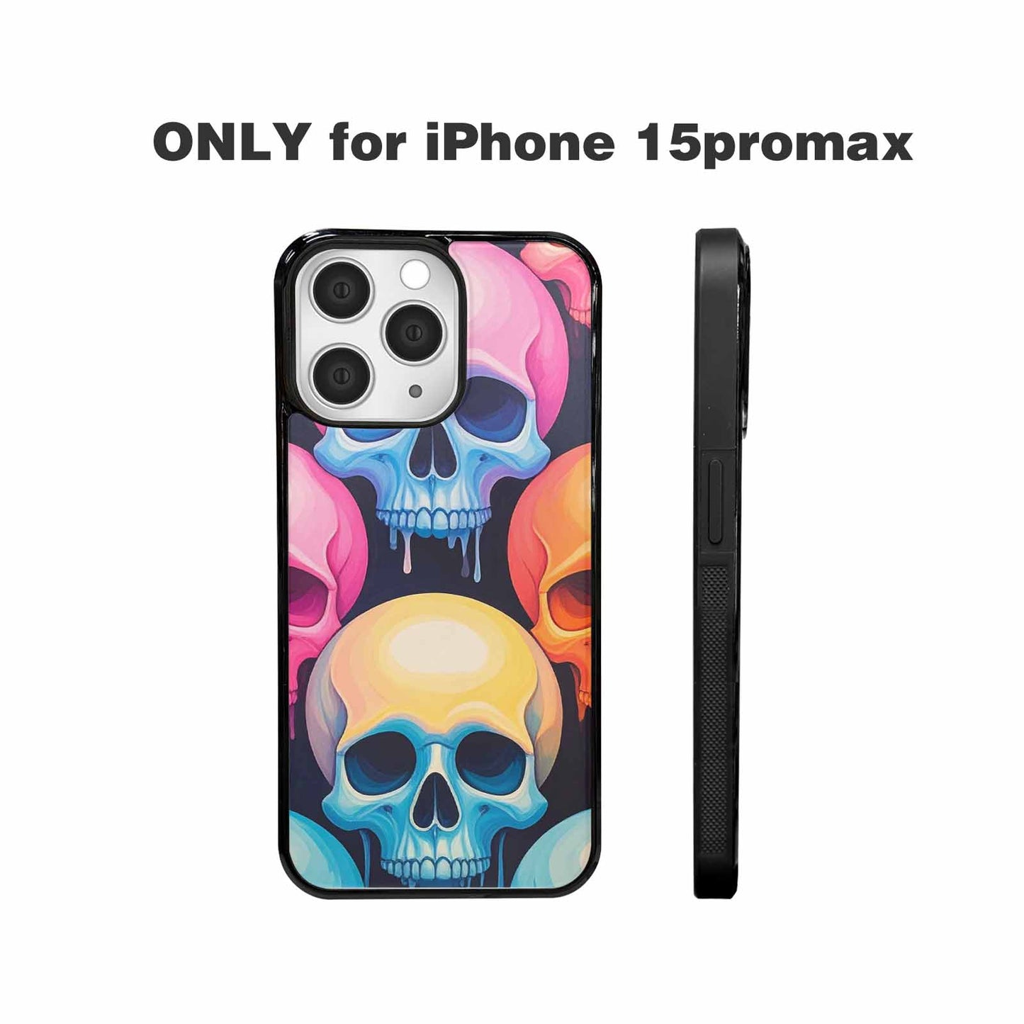 iPhone 15 Pro Max Case — Dripping Candy Skulls, Custom Designed Case Cover