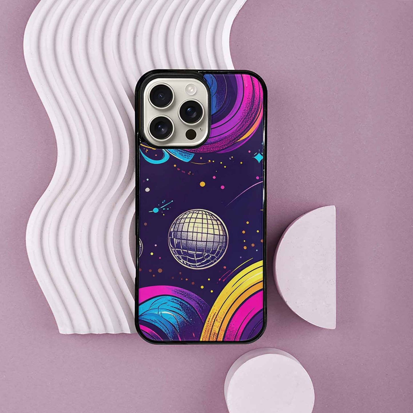 iPhone 16 Pro Max Case — 1970s Disco Cartoon Art Pattern, Custom Printed Phone Case