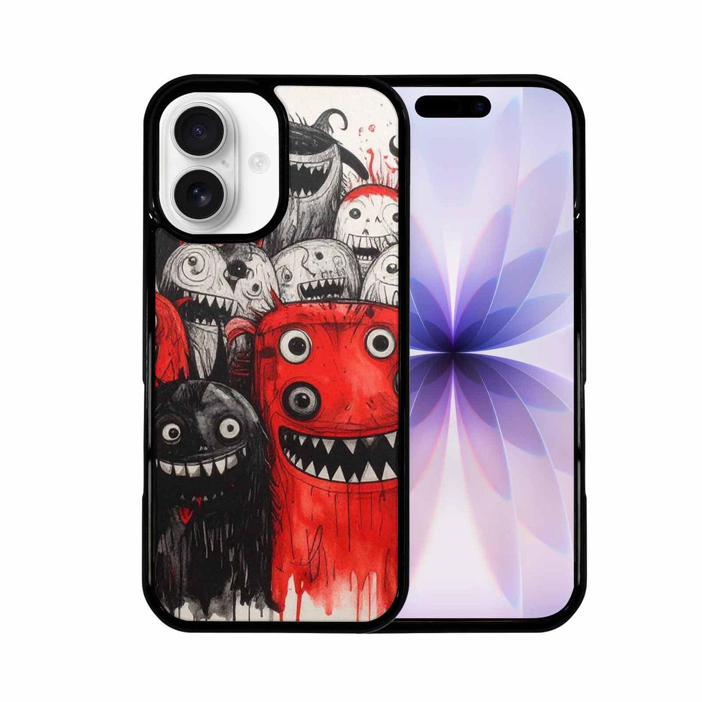 iPhone 17 Case — Black &amp; Red Ink Cartoon Cute, Original Design Phone Case