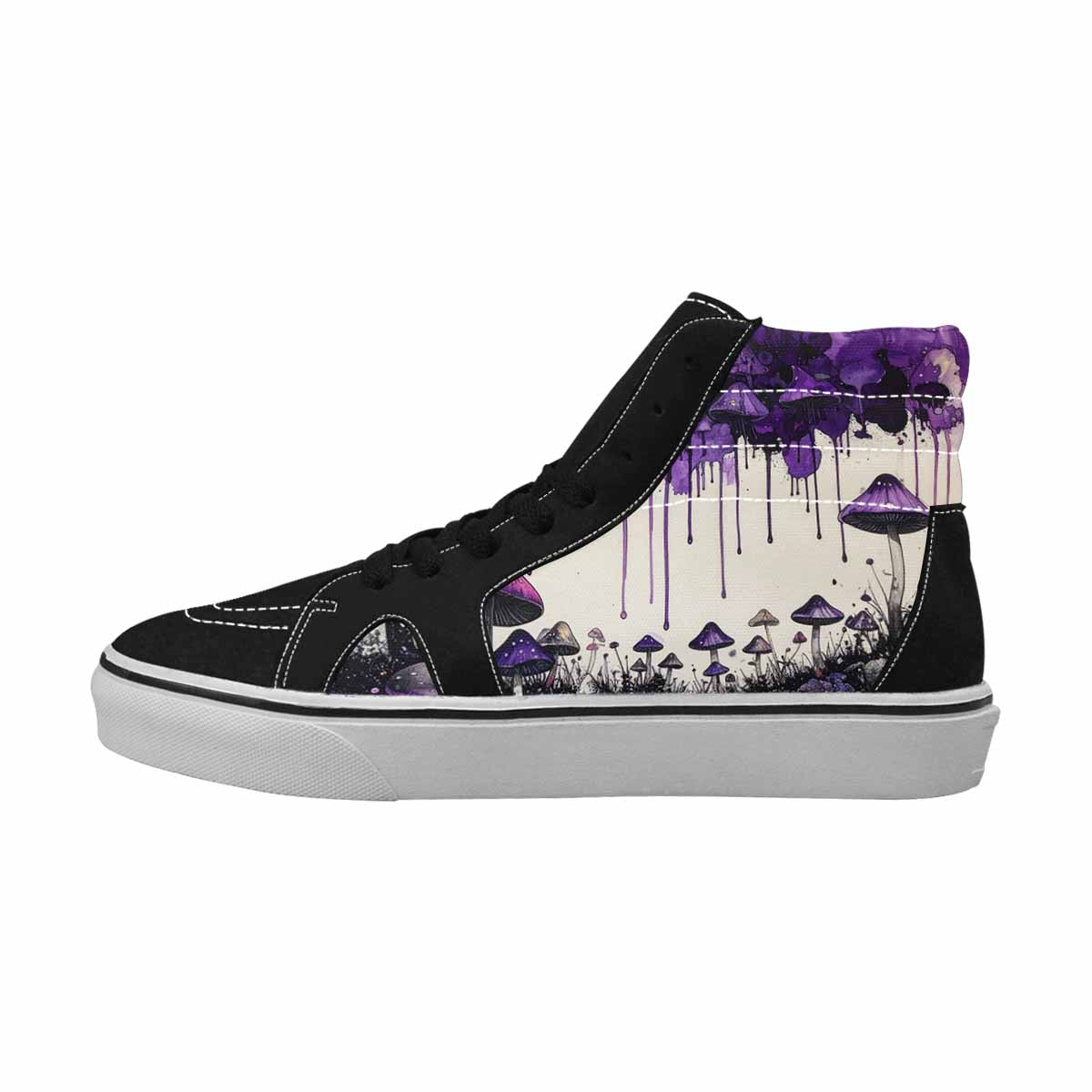 MEN'S Rainbow Drip Mushrooms High Top Canvas Dark Academia Sneakers