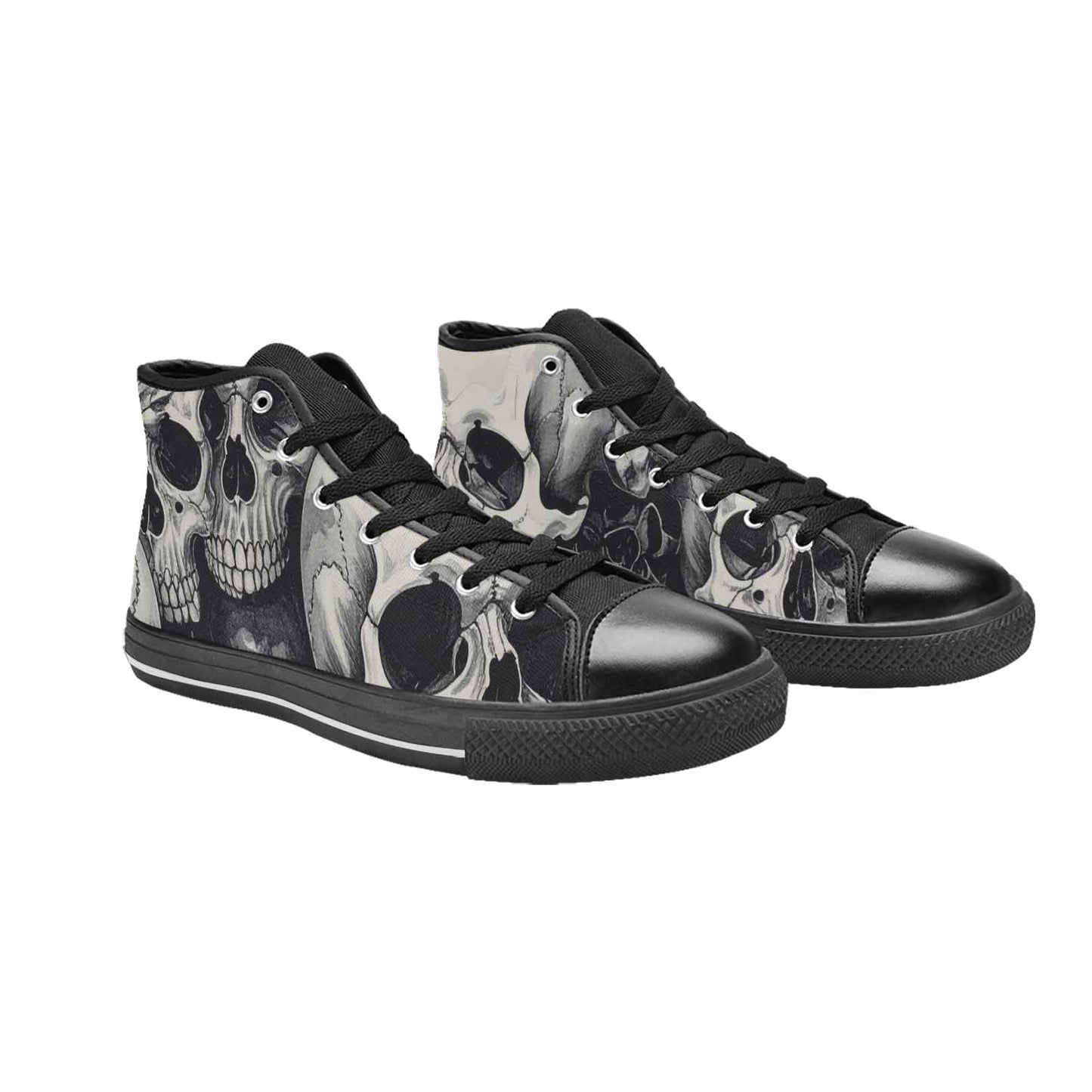 WOMEN'S Skulls - Classic High Top Canvas Neon Fantasy Custom Shoes